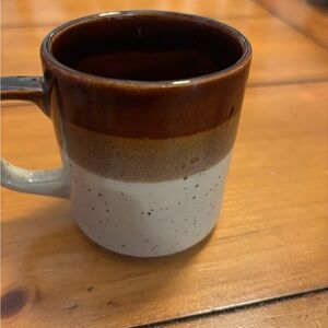 Vintage Brown and Cream Ceramic Mug made in Japan